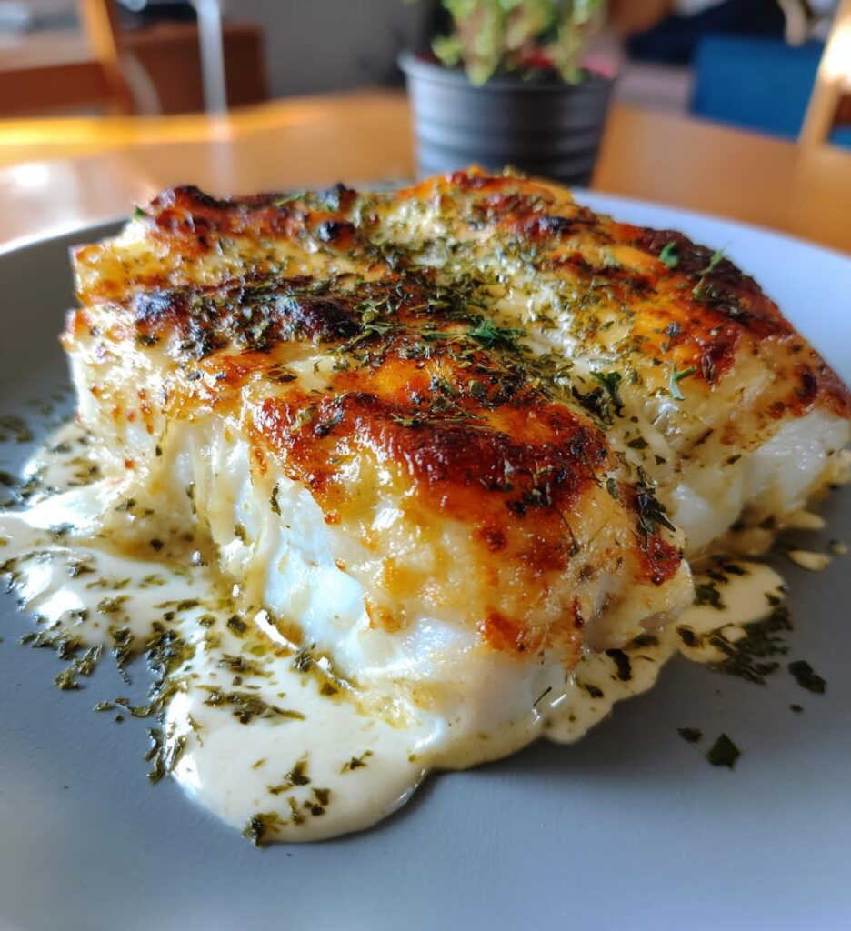 Fiskgratäng med Pepparrotskräm
