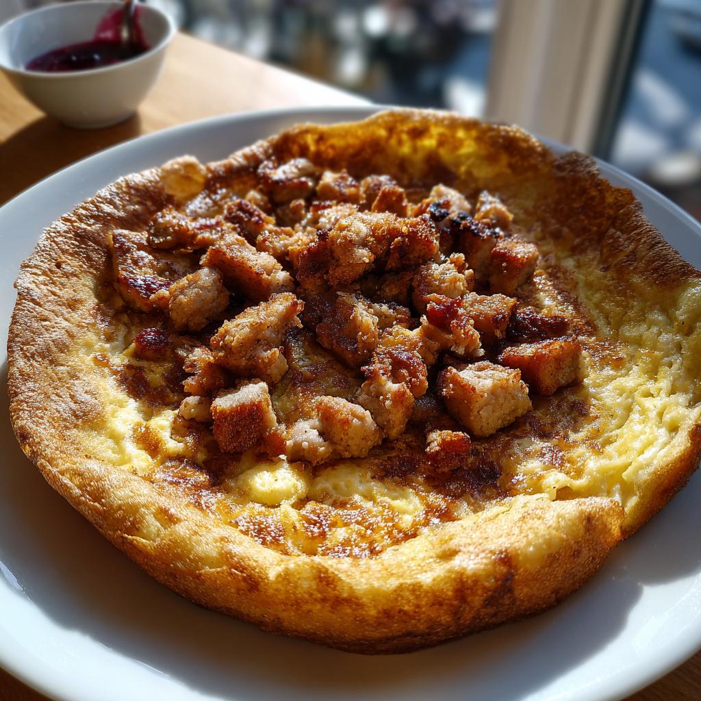 Fläskpannkaka med Stekt Fläsk