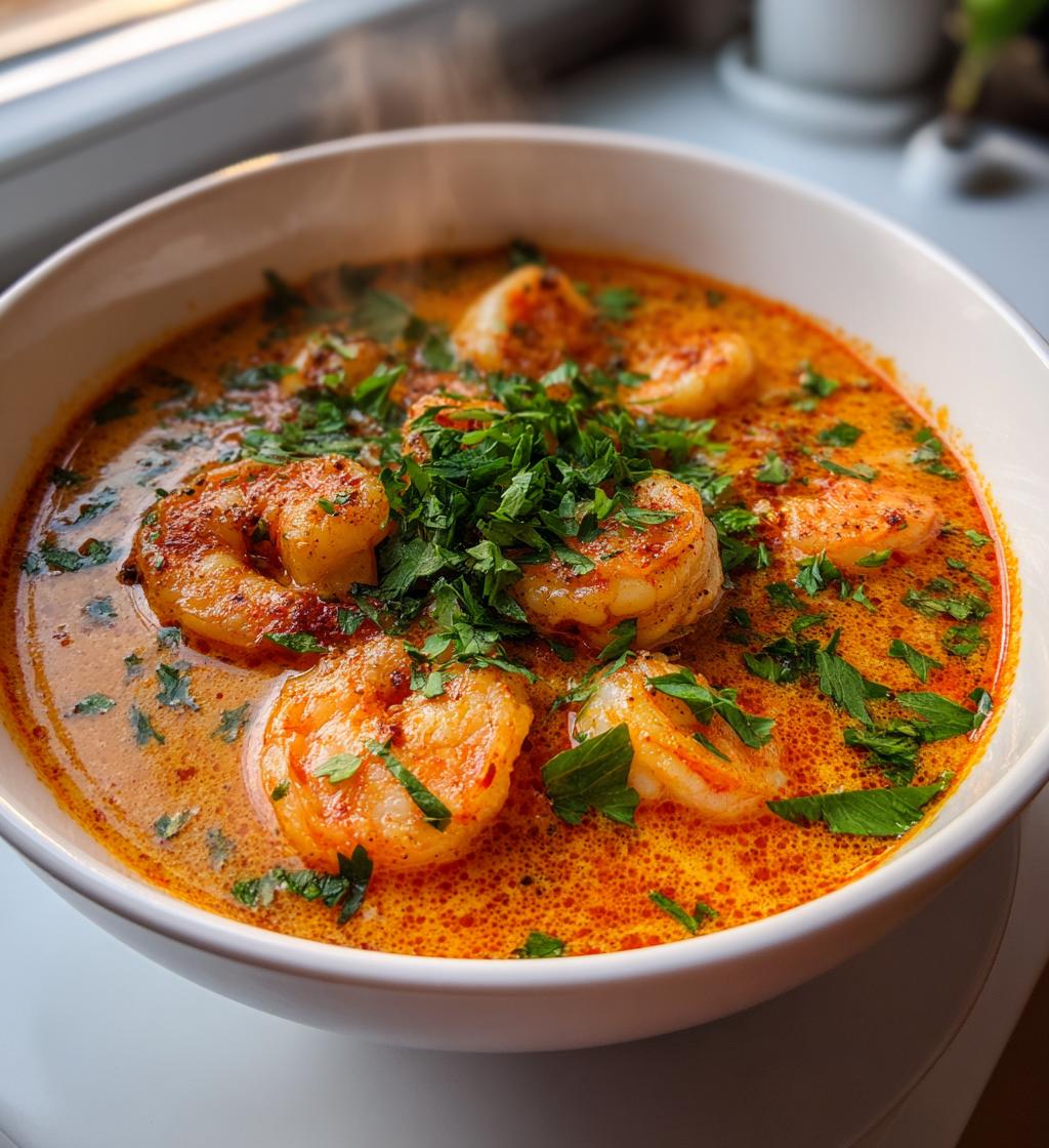 Krämig Räksoppa med Tomat och Chili