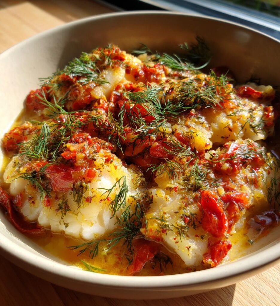 Krämig Torskgryta med Tomat och Dill