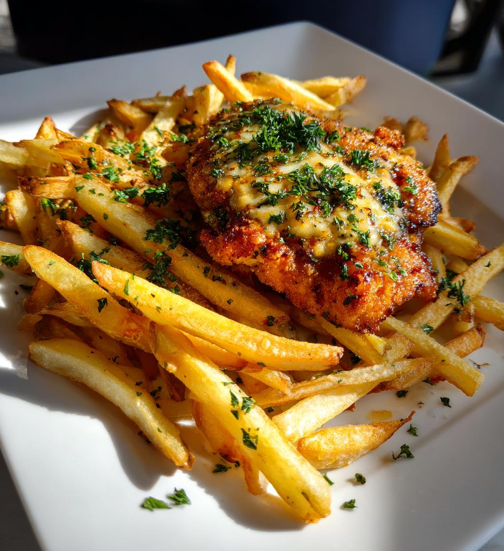 Kryddig Kycklingfilé med Vitlöksparmesan och Pommes - detail 1