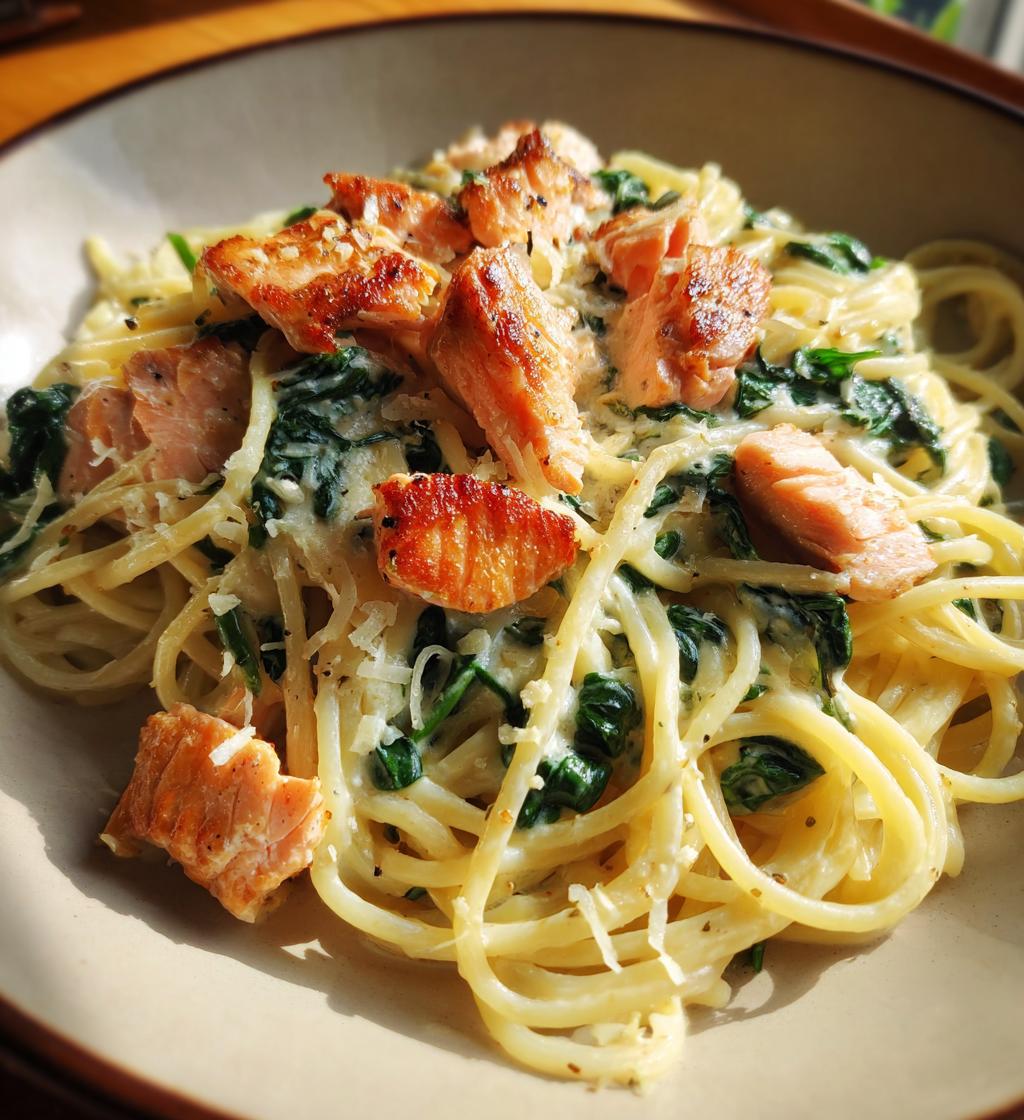 Laxpasta med Spenat - detail 1
