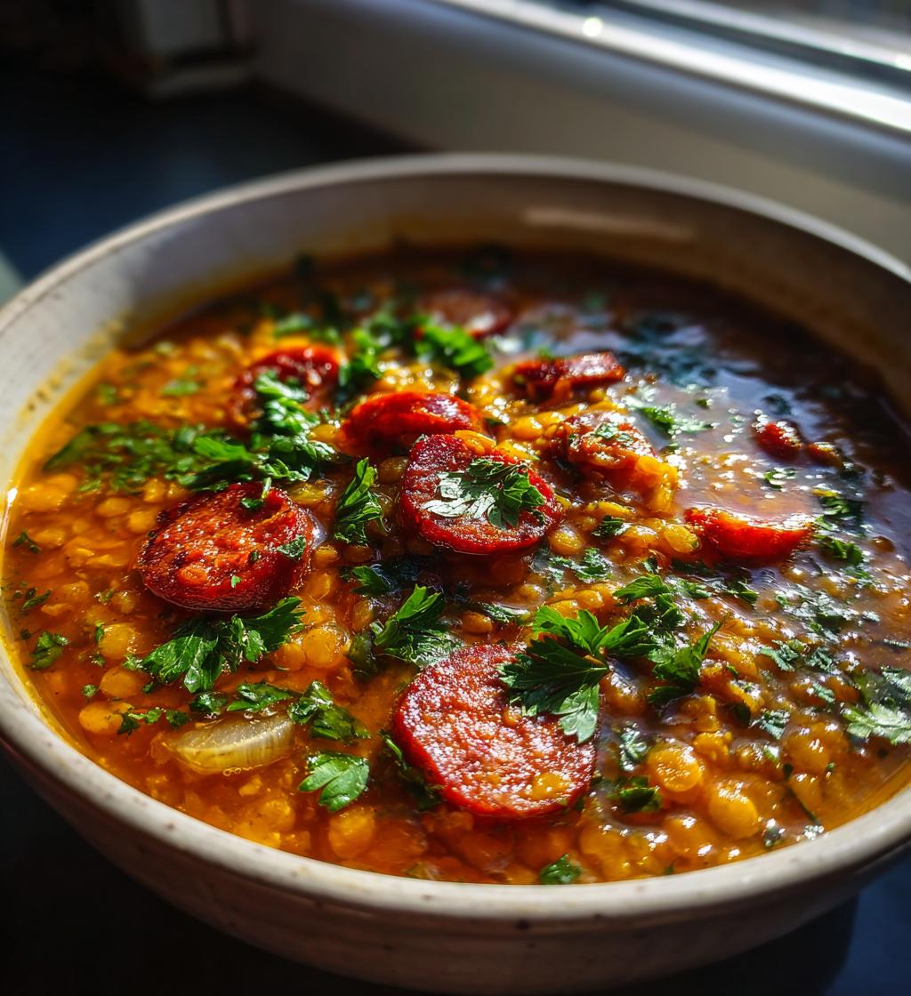 Linssoppa med Chorizo