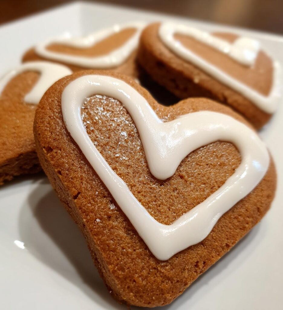 Pepparkakshjärtan med Glasyr