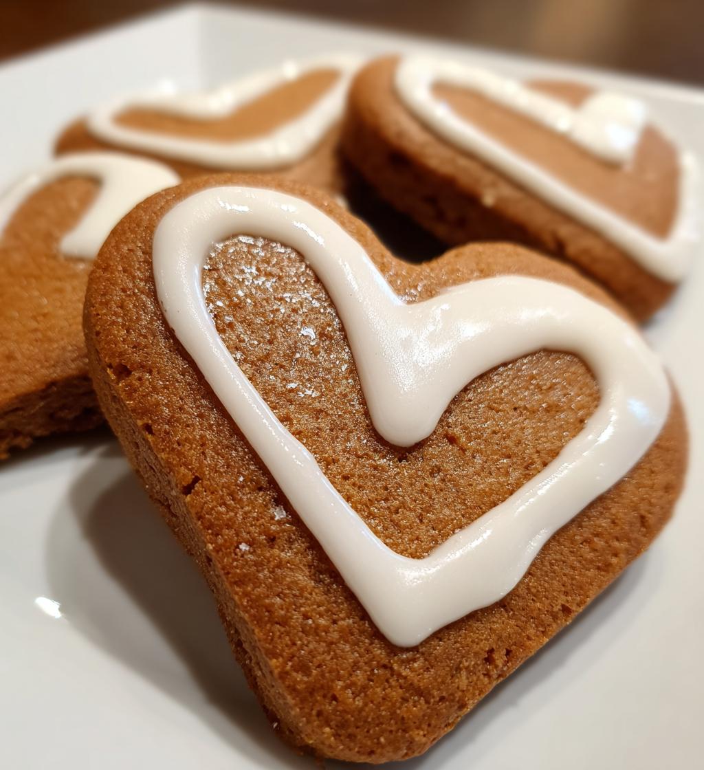 Pepparkakshjärtan med Glasyr
