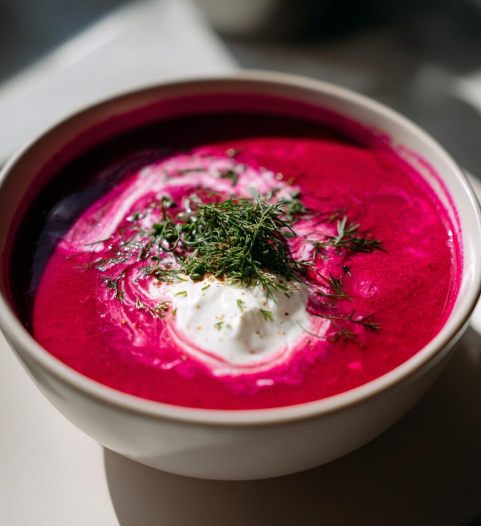 Rödbetssoppa med Gräddfil