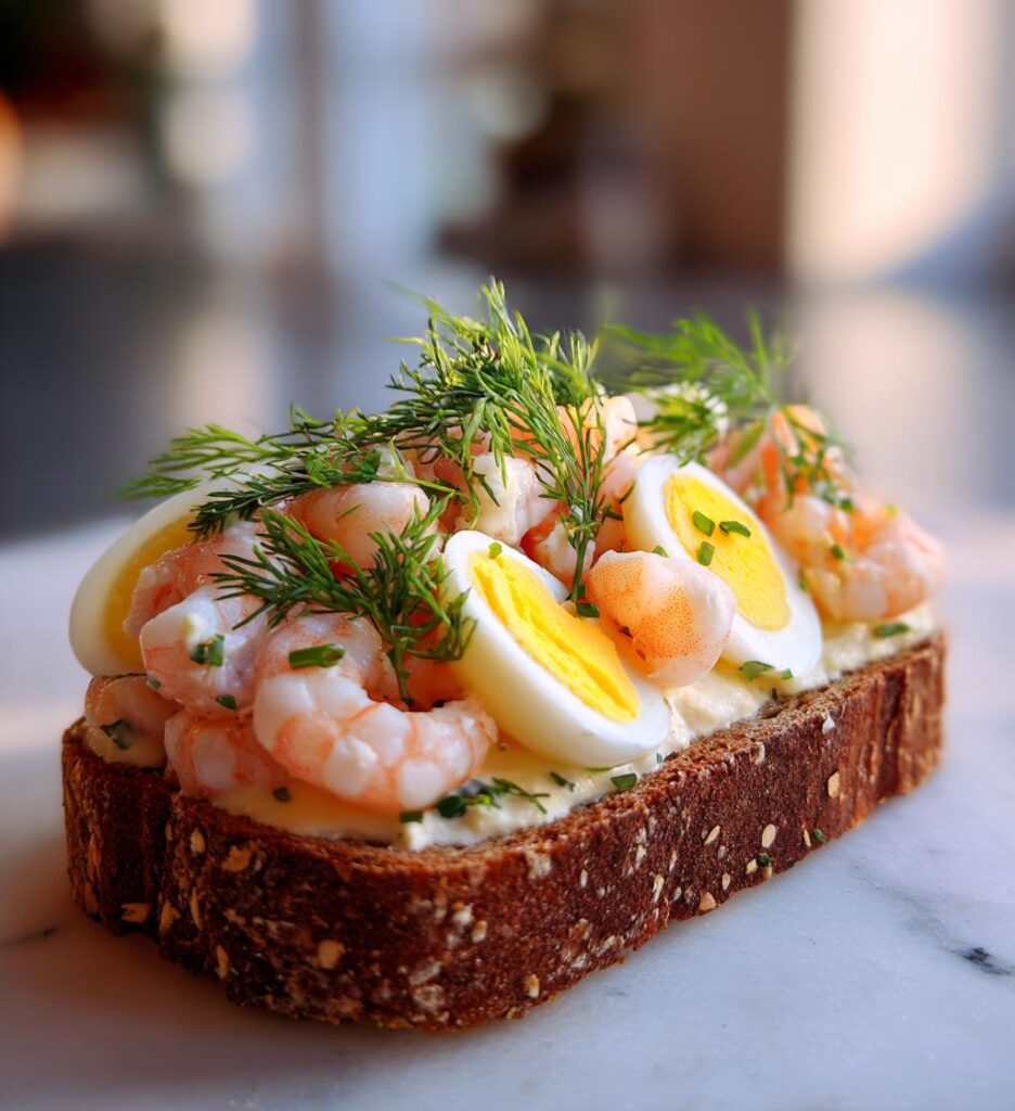Räkmacka med Ägg och Dill