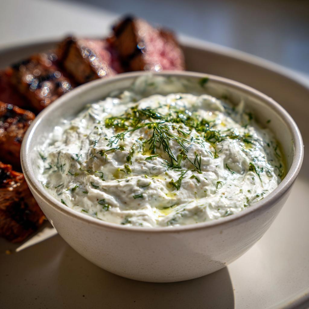 Tzatziki med Grillat Kött