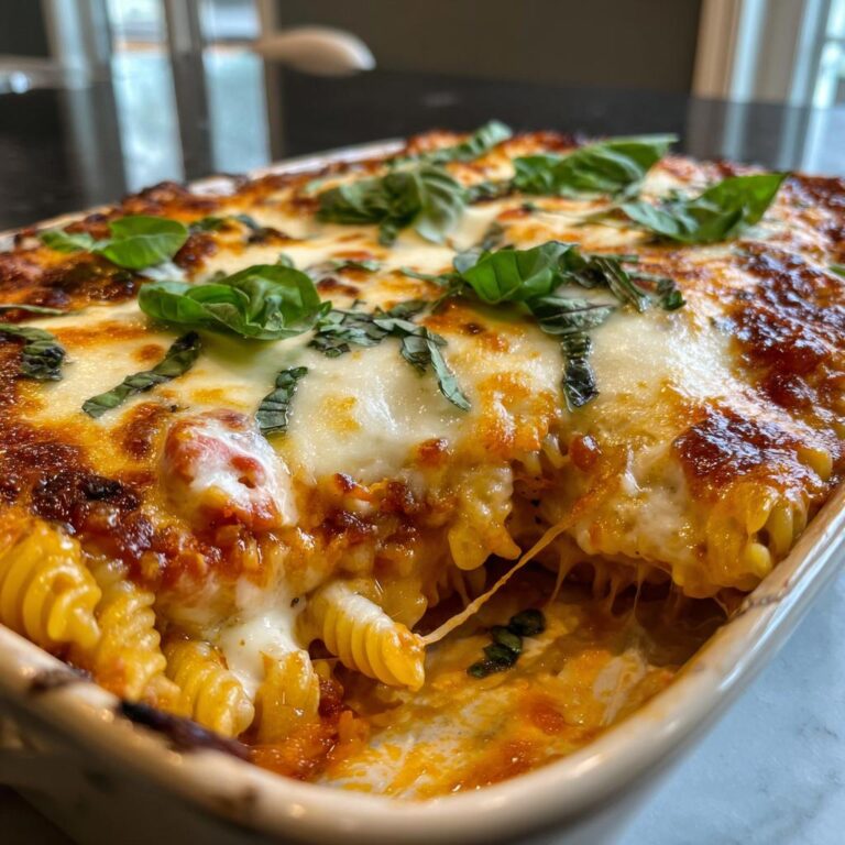 Bakad Bönpasta med Ost och Basilika