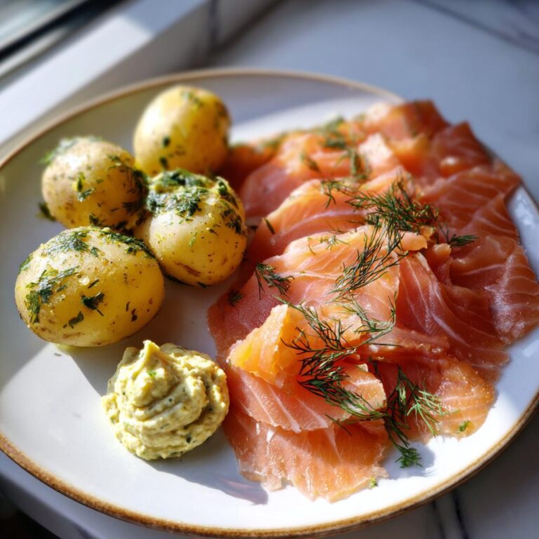 Gravad Lax med Hovmästarsås och Dillpotatis