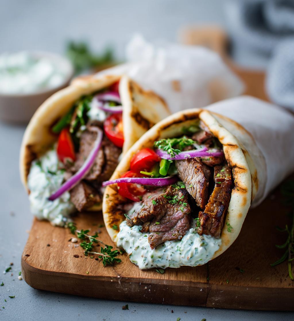 Grekisk Gyros med Tzatziki i Pita - detail 1