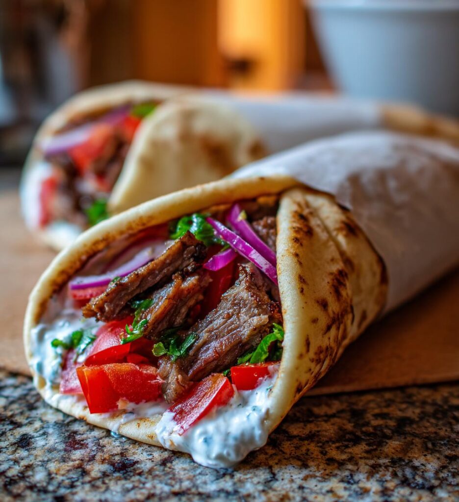 Grekisk Gyros med Tzatziki i Pita