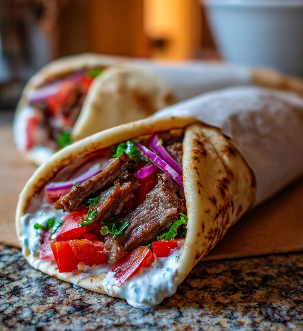 Grekisk Gyros med Tzatziki i Pita
