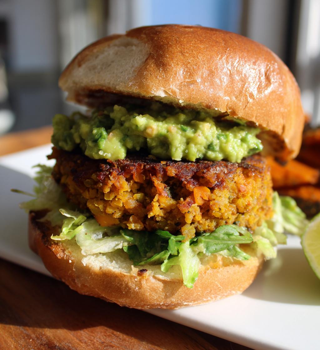 Kikärtsburgare med Sötpotatis och Guacamole - detail 1