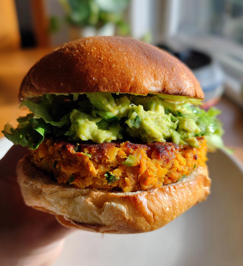 Kikärtsburgare med Sötpotatis och Guacamole
