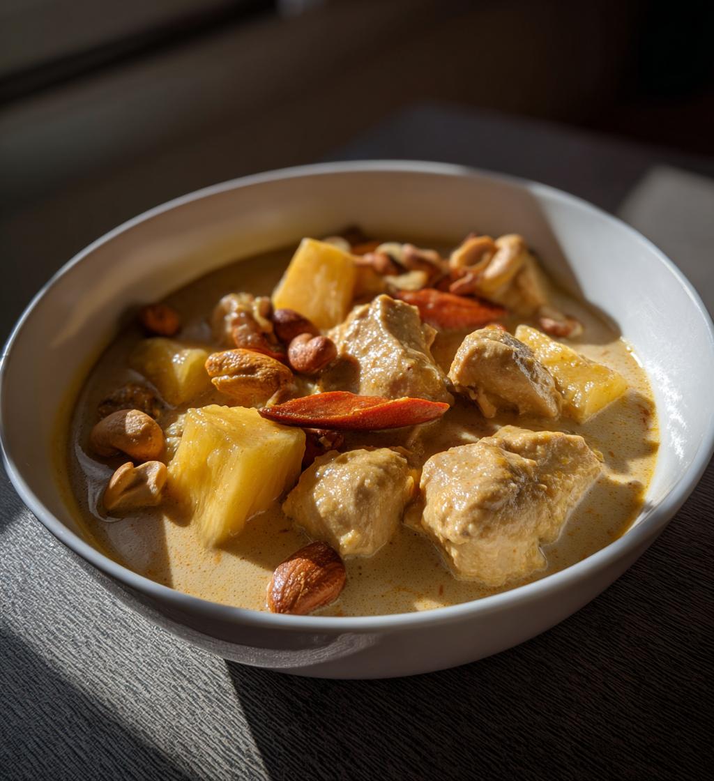 Kyckling i Curry med Ananas och Cashew