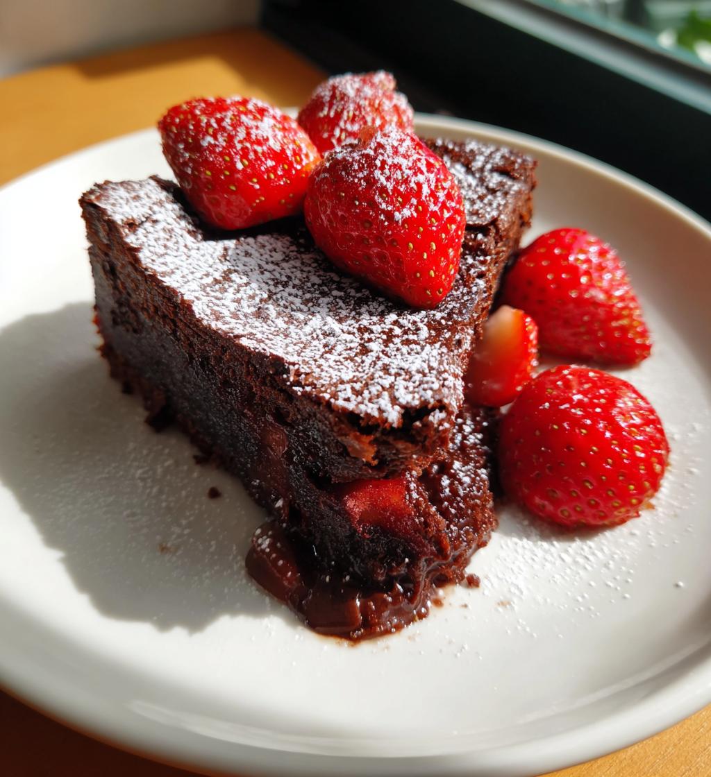 Laktosfri Kladdkaka med Jordgubbar