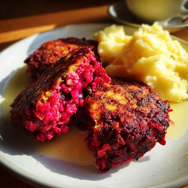 Rödbetsbiffar med Brynt Smör och Kapris