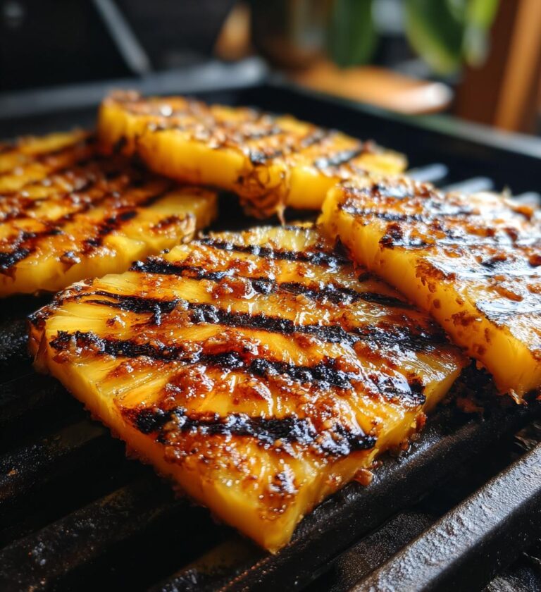 Stekt Ananas med Kanel och Vaniljglass