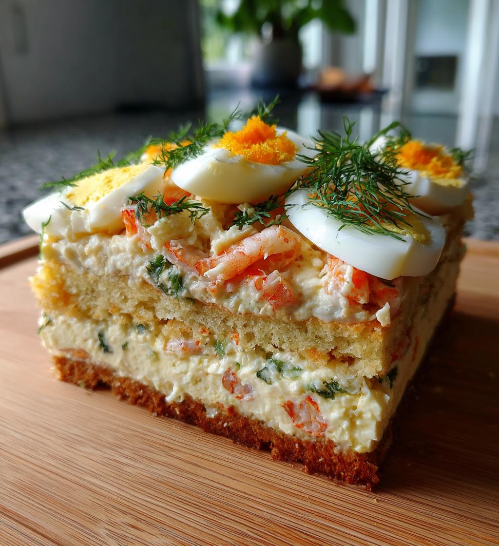 Svensk Smörgåstårta med Räkor och Ägg