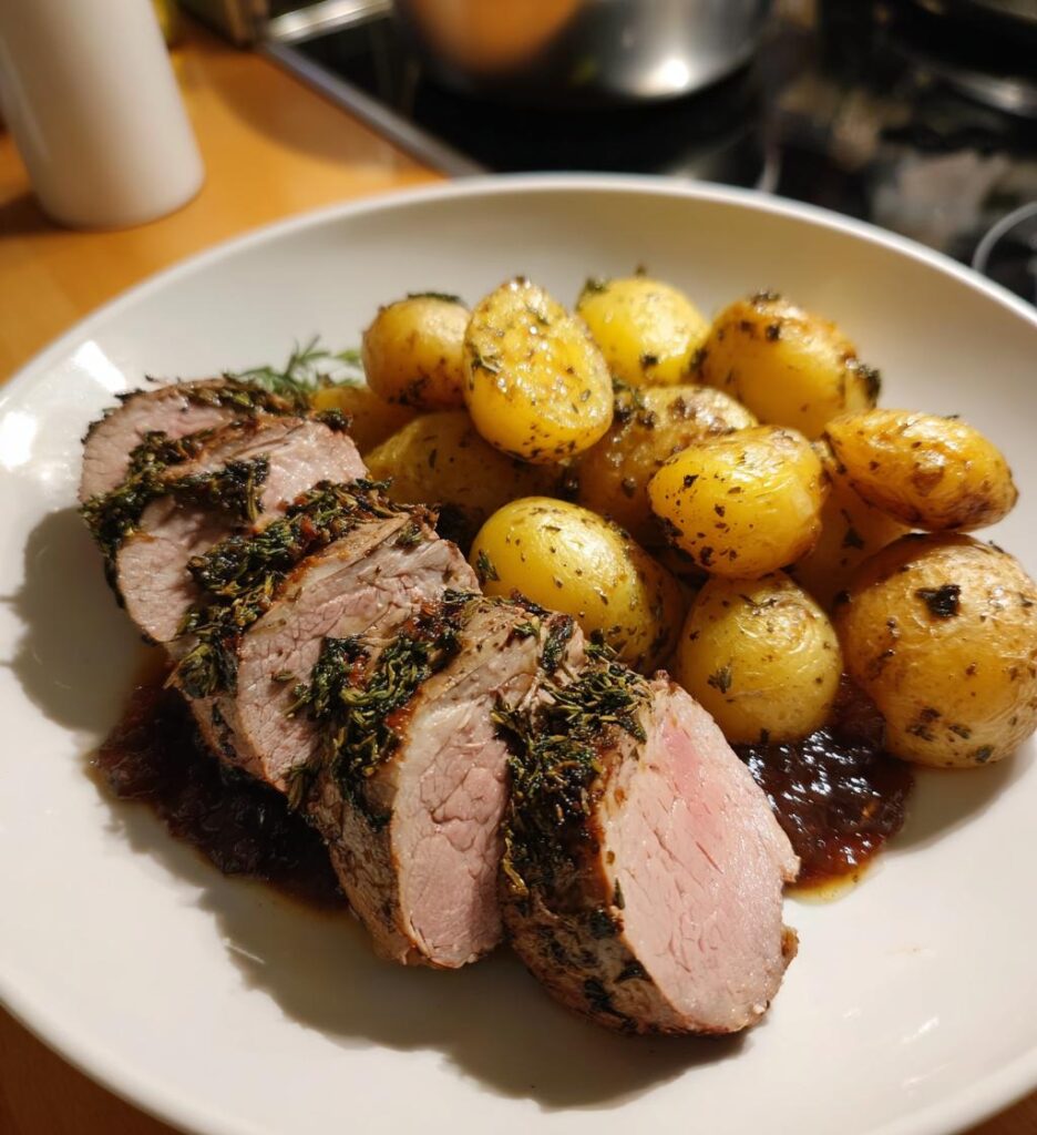 Ugnsbakad Fläskfilé med Äppelmos