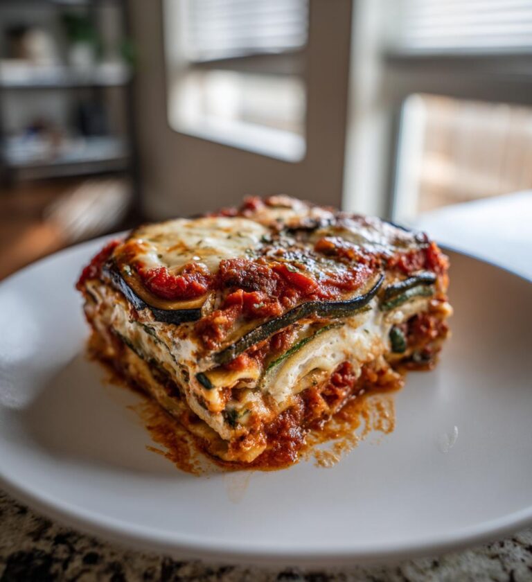 Vegetarisk Lasagne med Aubergine och Zucchini